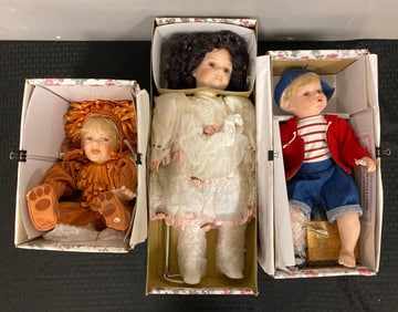 Group of 3 Gustave Wolf Porcelain Dolls