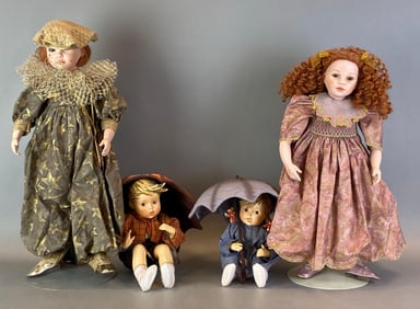 Group of 4 Porcelain Dolls