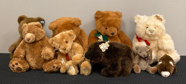 Group of 9 Gund Teddy Bears