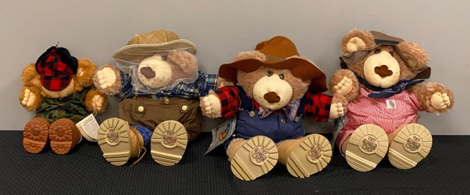 Group of 4 Furskin Teddy Bears