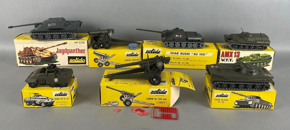 Group of Solido WW2 Era Die-Cast Tanks and Vehicles (1 of 3)
