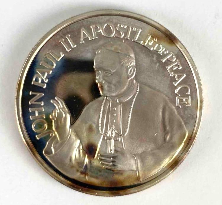 1987 John Paul II Apostle of Peace  2 oz. .999 Fine Silver Commemorative Round (1 of 2)