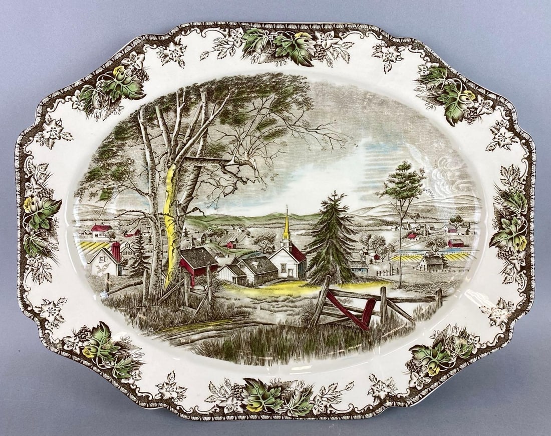 The Friendly Village by Johnson Bros Large Porcelain Serving Platter (1 of 3)