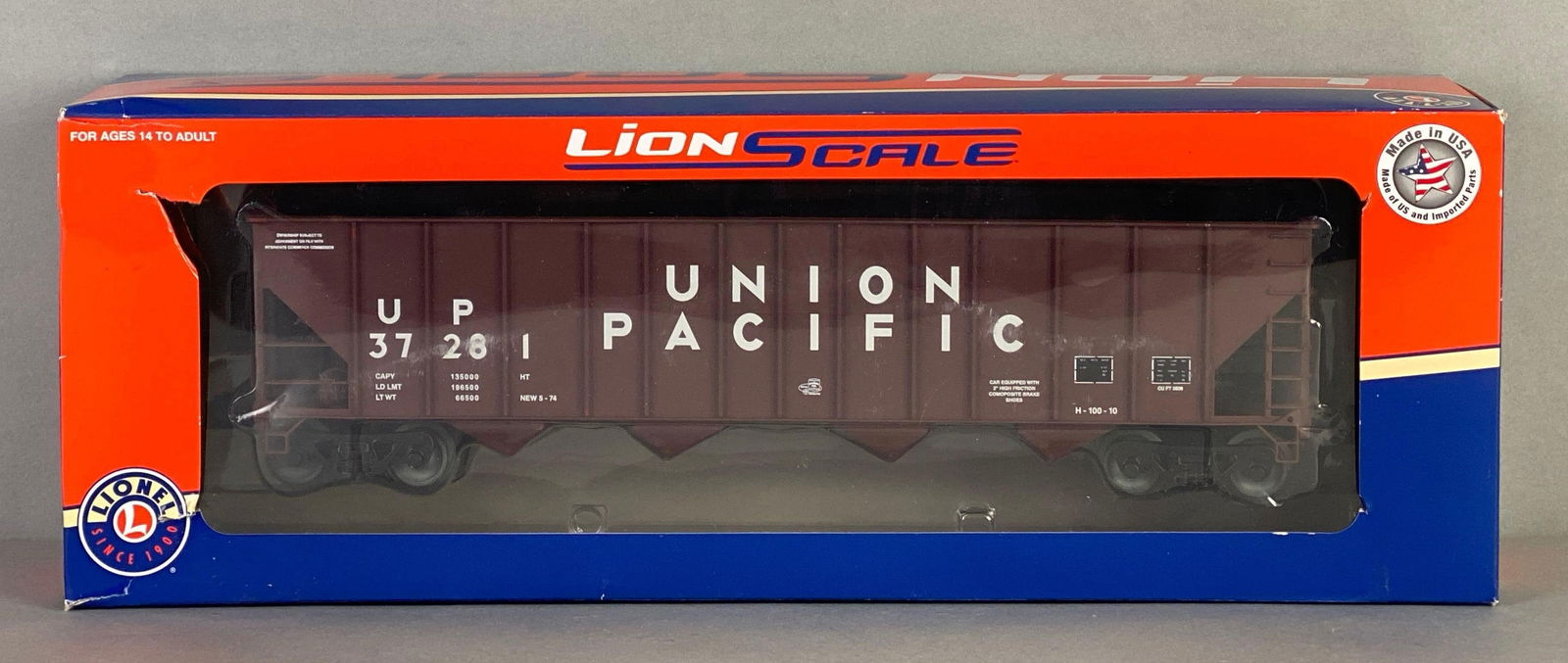 Lionel Lion Scale Union Pacifico O Scale 4 Bay Train Hopper (1 of 3)