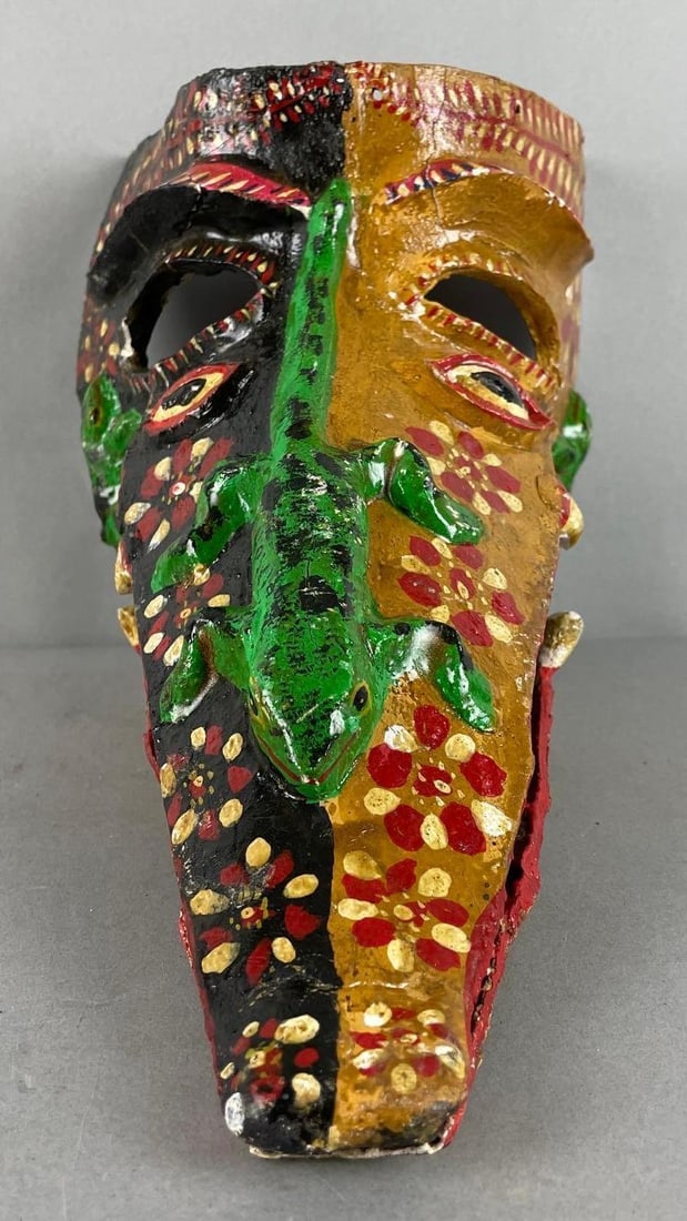 Mexican Folk Art Leather Mask (1 of 5)