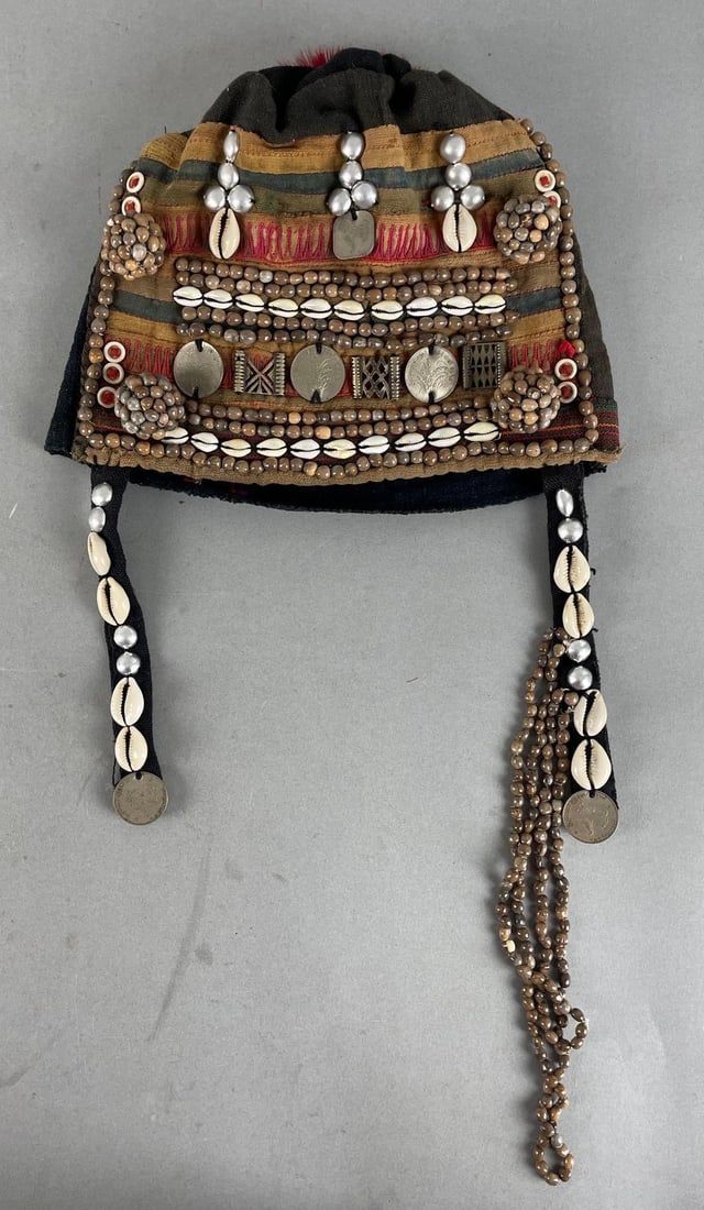 Thai Akha Hill Tribal Beaded Headdress (1 of 4)