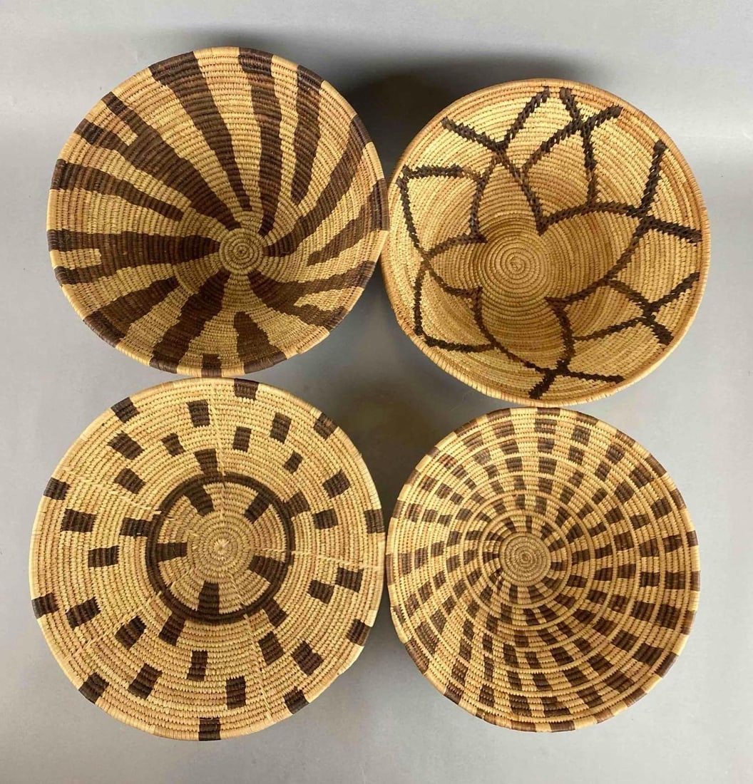 Group of 4 African Hand Woven Bowls (1 of 3)