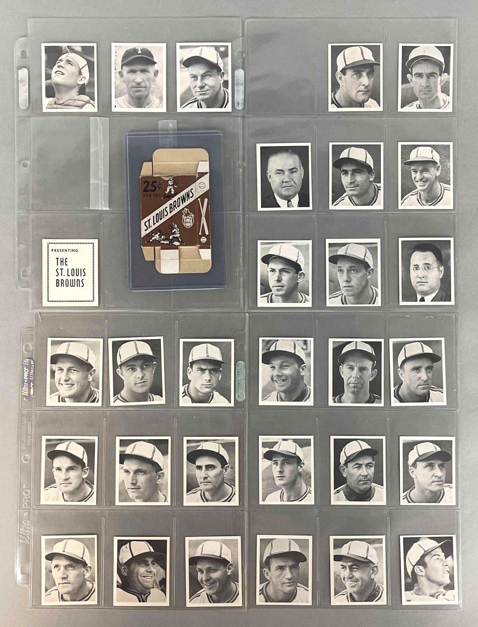 1941 W753 St. Louis Browns Team Issued Cards Set with Original Box (1 of 6)