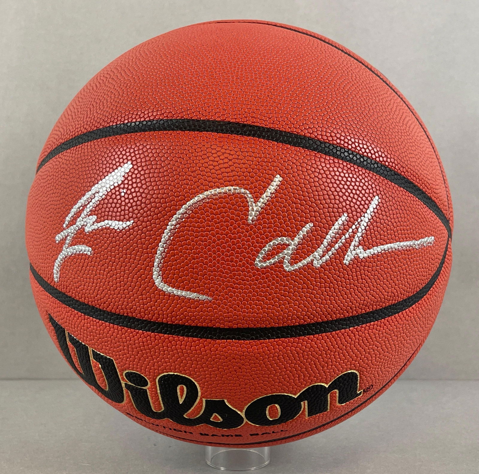 Jim Calhoun Signed Official NCAA Wilson Basketball with Ticket (1 of 4)
