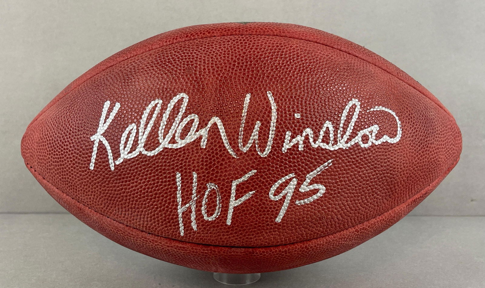 Kellen Winslow Signed Official NFL The Duke Wilson Football with Inscription and COA (1 of 4)