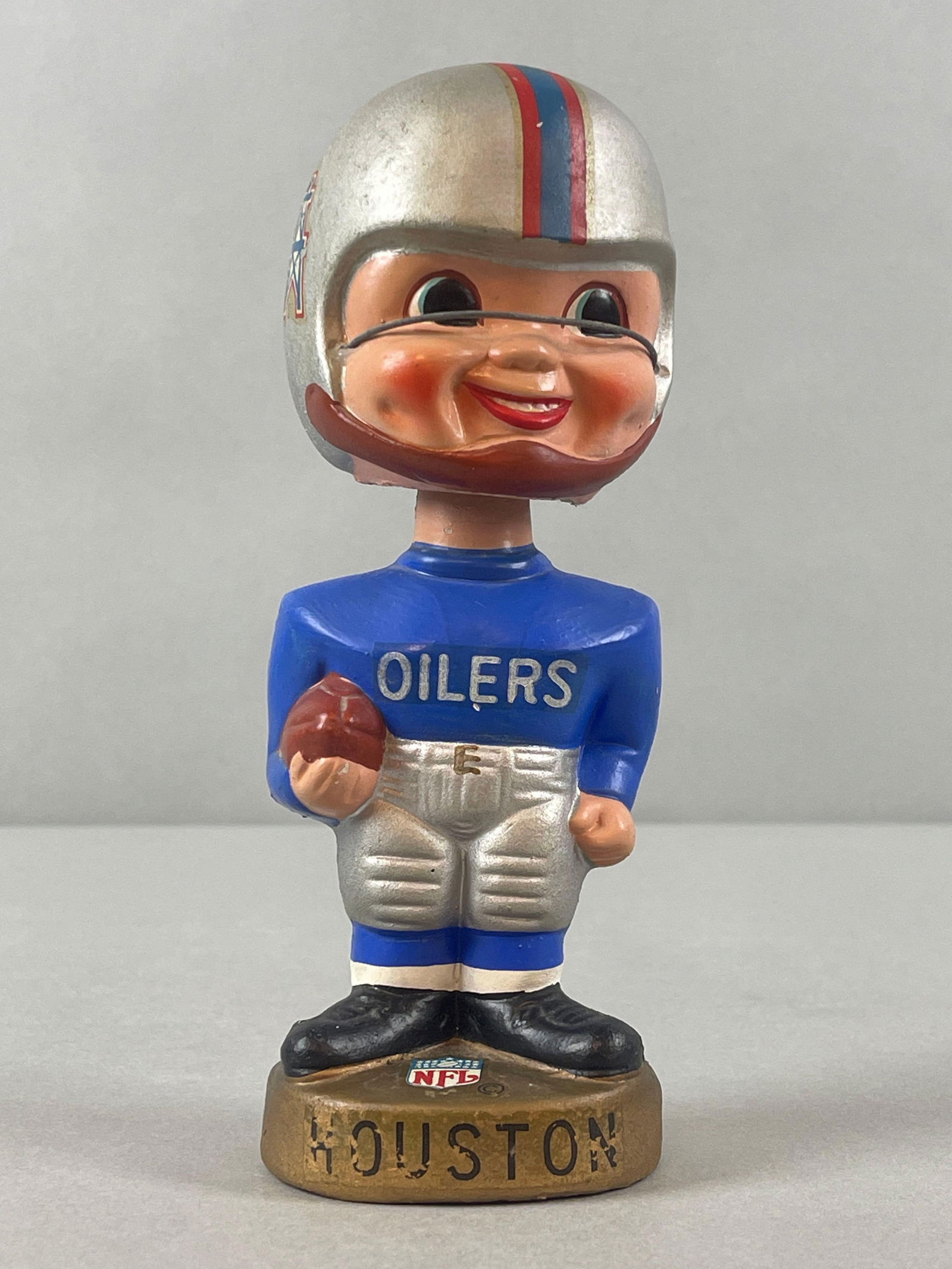 1960s Houston Oilers Bobblehead with Gold Round Base (1 of 6)
