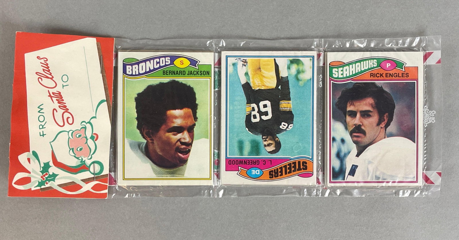 1977 Topps Football Christmas Rack Pack with Greenwood on Top: These were done by a repacking company in the 1970s
