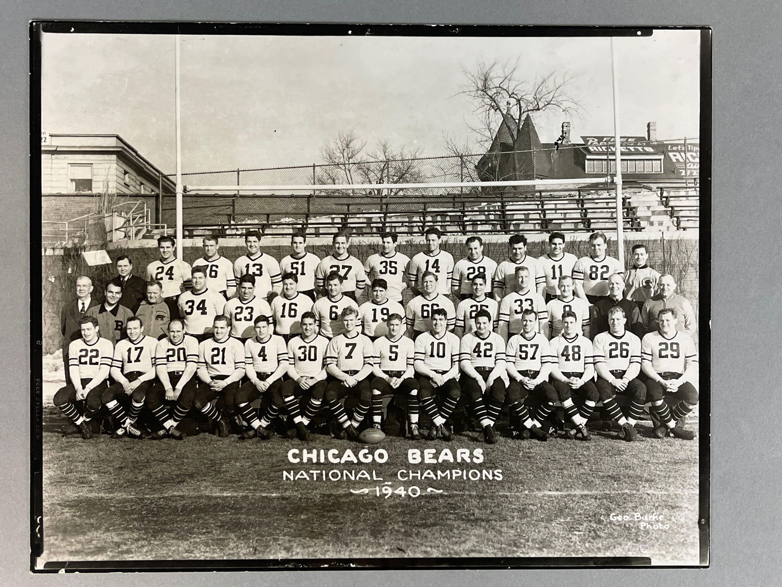 1940 Chicago Bears National Champion Team Photo By George Burke (1 of 2)