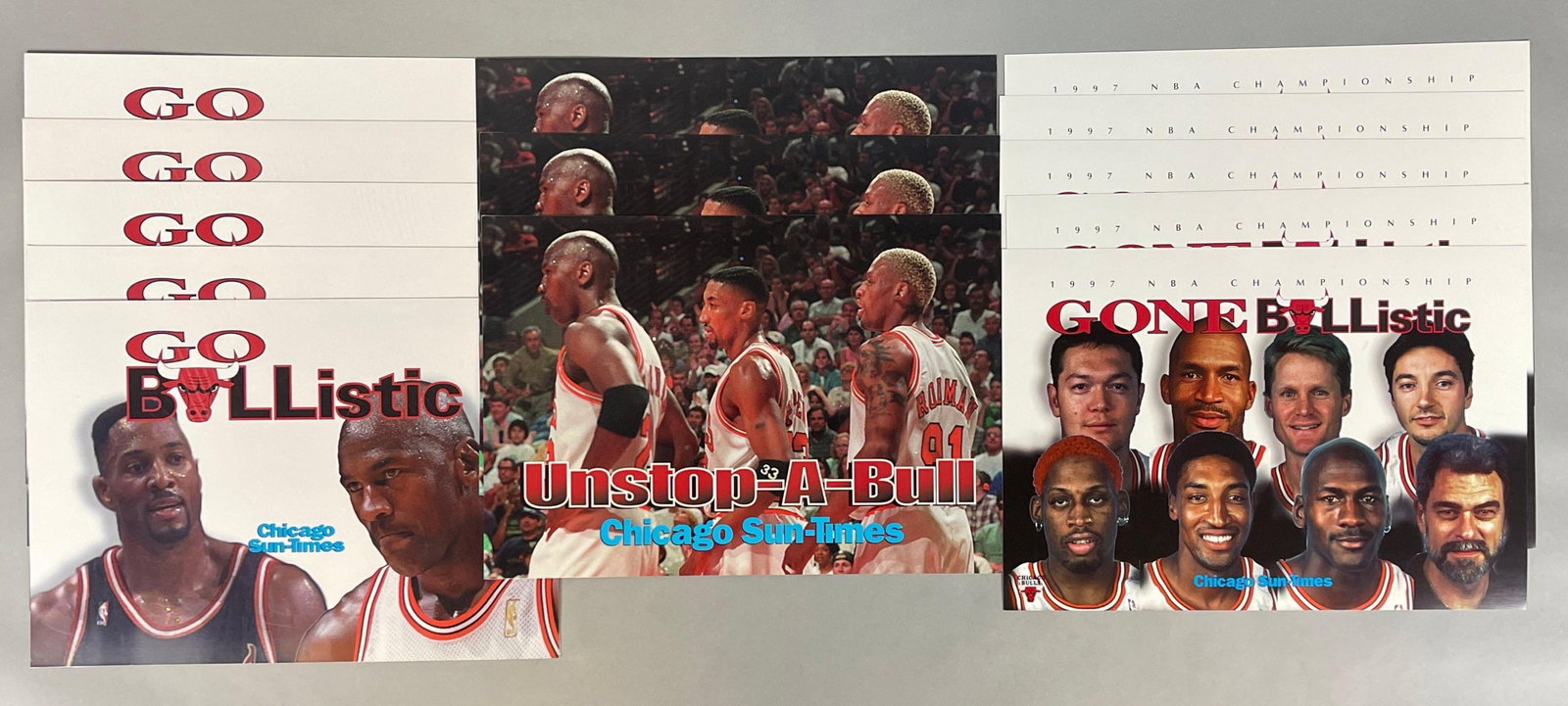 13 - 1990s Chicago Sun Times Chicago Bulls Special Inserts: Measure 15 1/2 x 11 Inches
