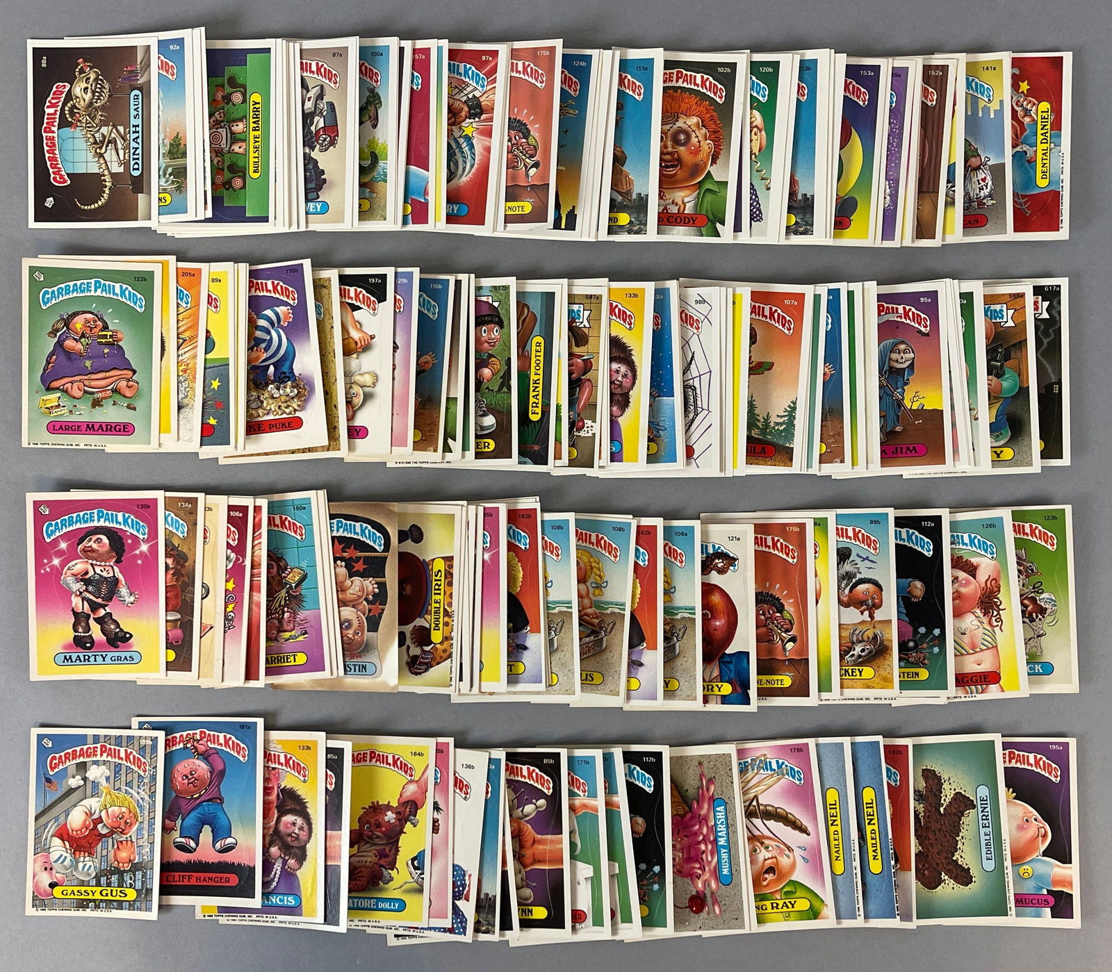 150+ 1986 Topps Garbage Pail Kids Cards: Conditions Vary, Half NMMT - Mint, other EX