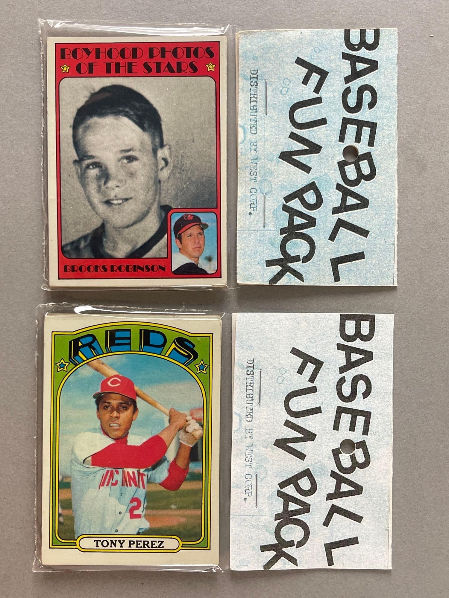 2 - 1972 Topps Baseball West Corps. Cello Fun Pack with HOFs Showing (1 of 2)