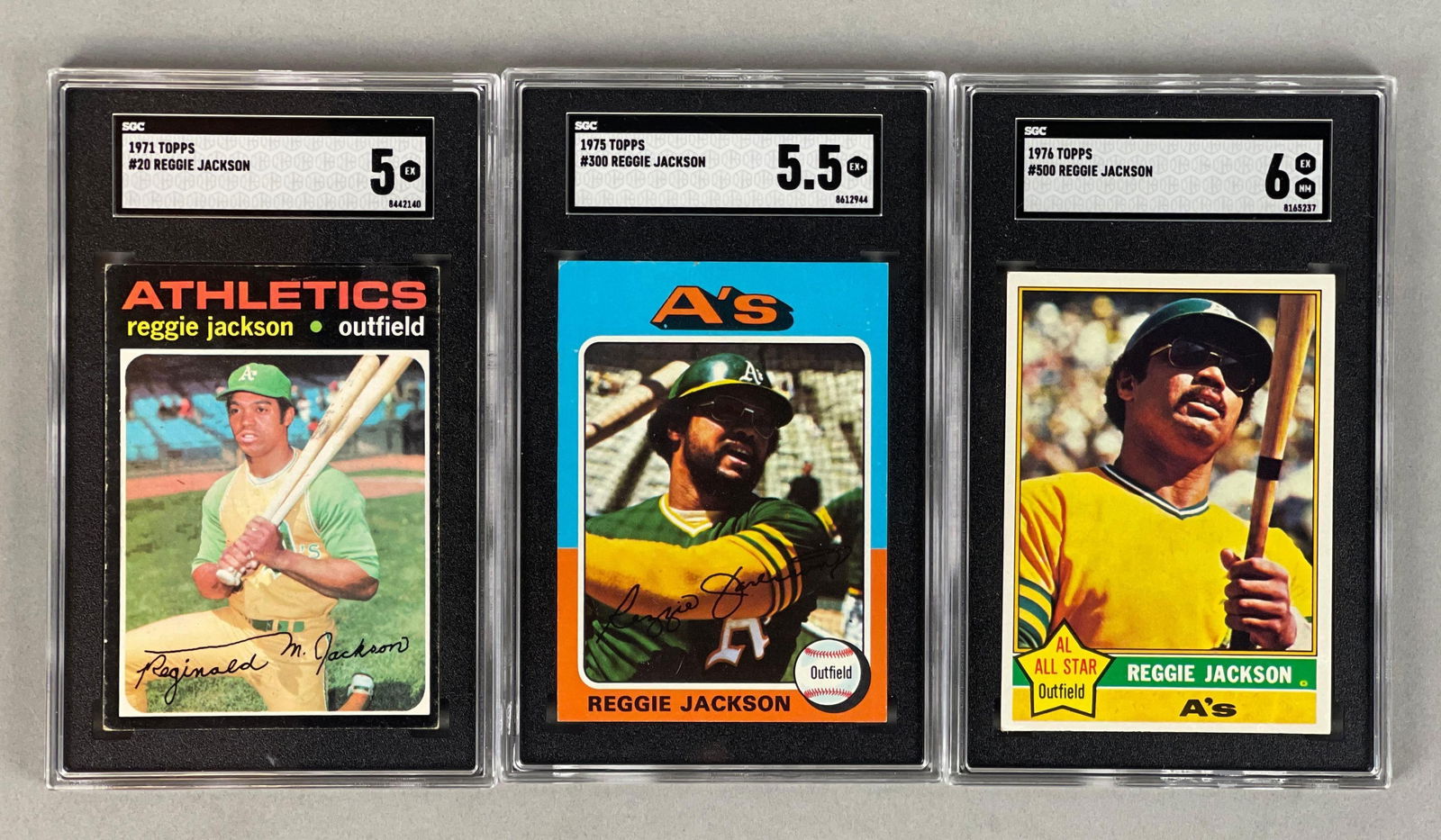 3 - 1971 0 76 Topps Reggie Jackson Graded Cards 5 - 6 (1 of 2)
