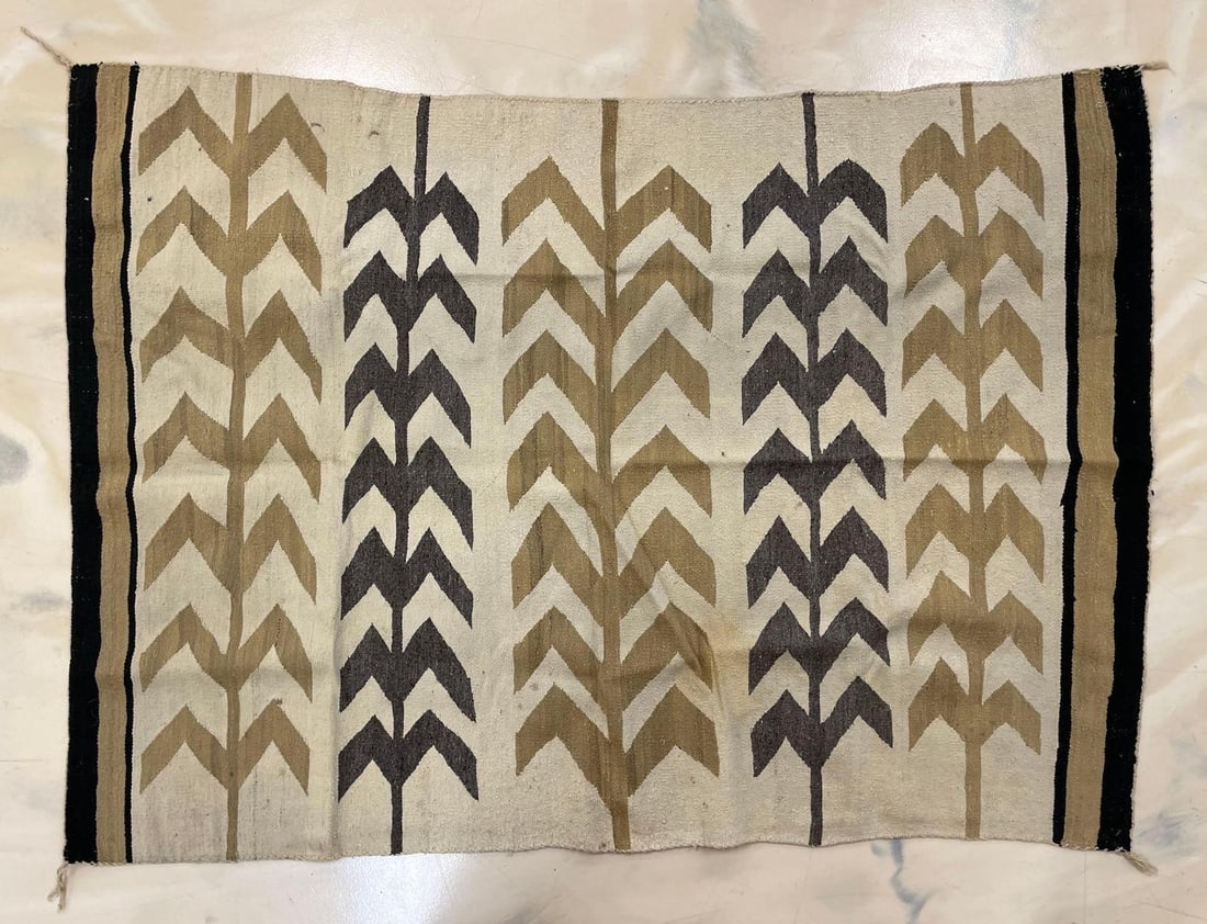 Native American Woven Rug: Smells of Moth Balls, Measures 61 x 45 inches