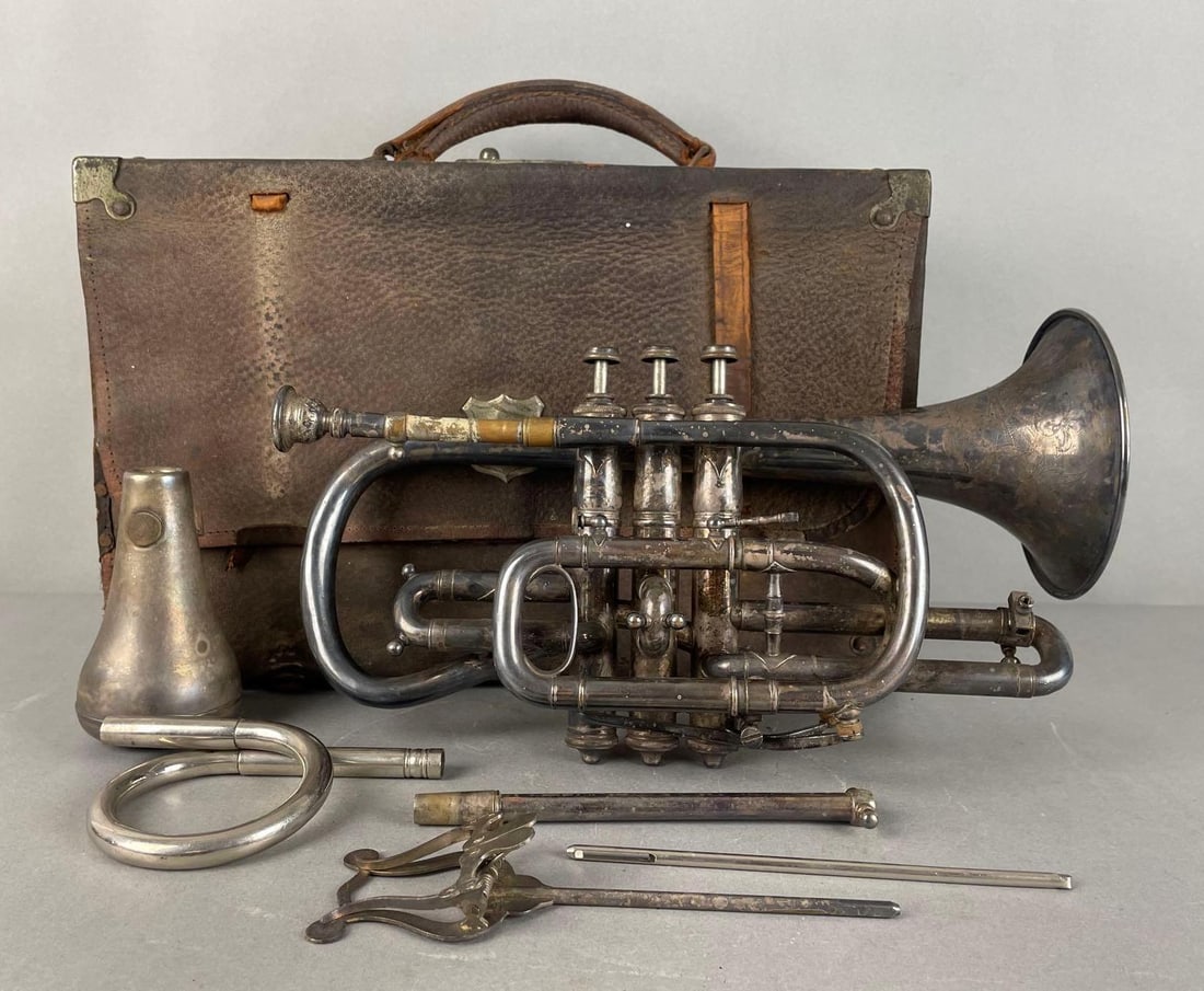 Antique C.G. Conn Coronet with Case (1 of 11)