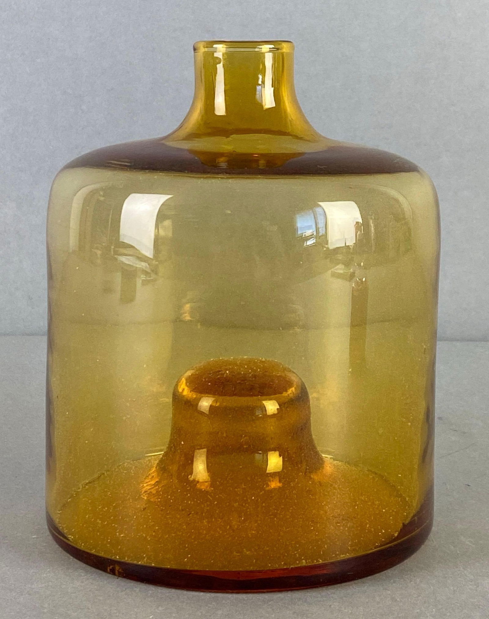 Mid-Century Modern Blenko Style Yellow Glass Vase (1 of 4)