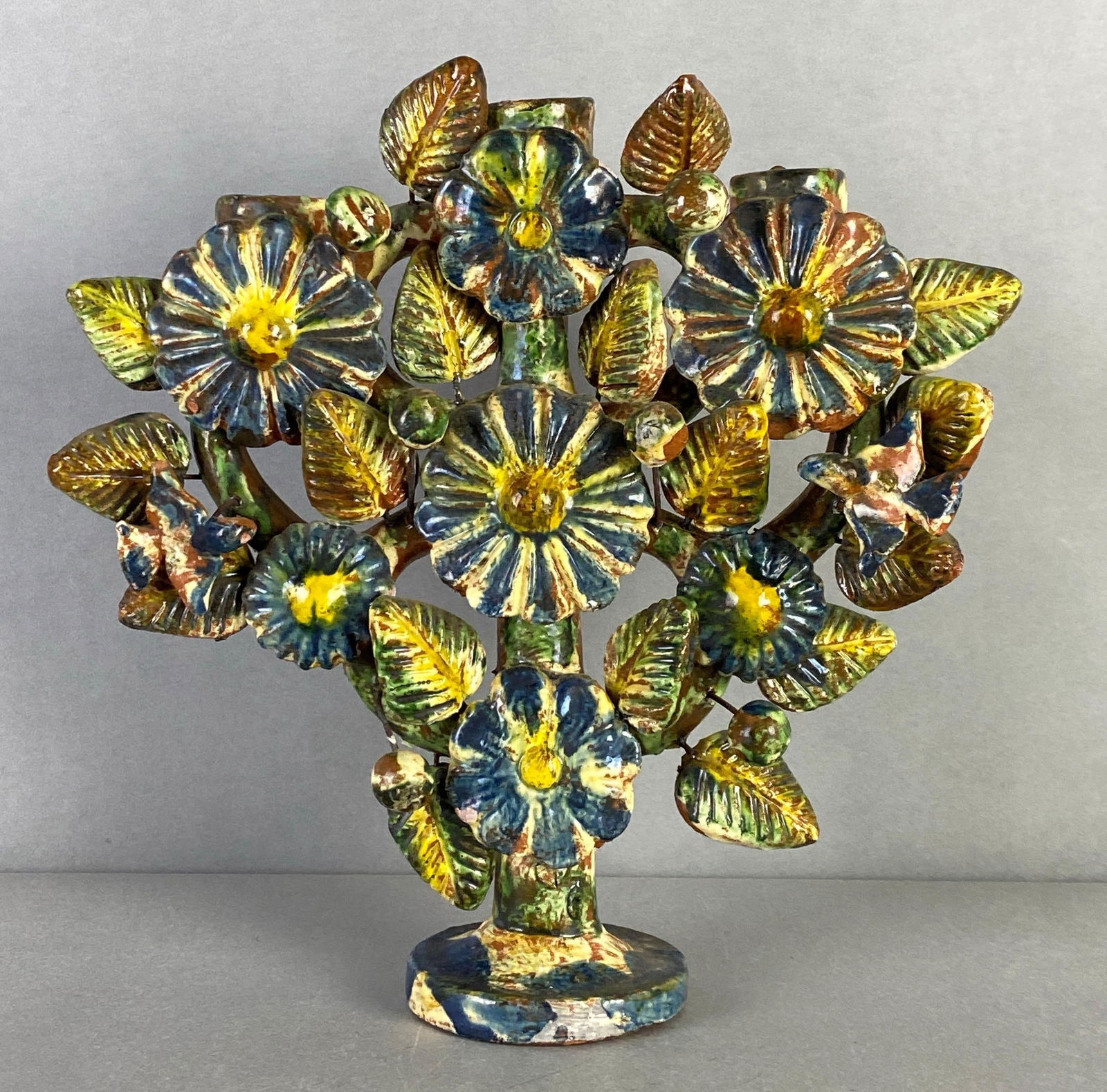 Hand Painted Mexican Floral Candle Holder (1 of 3)