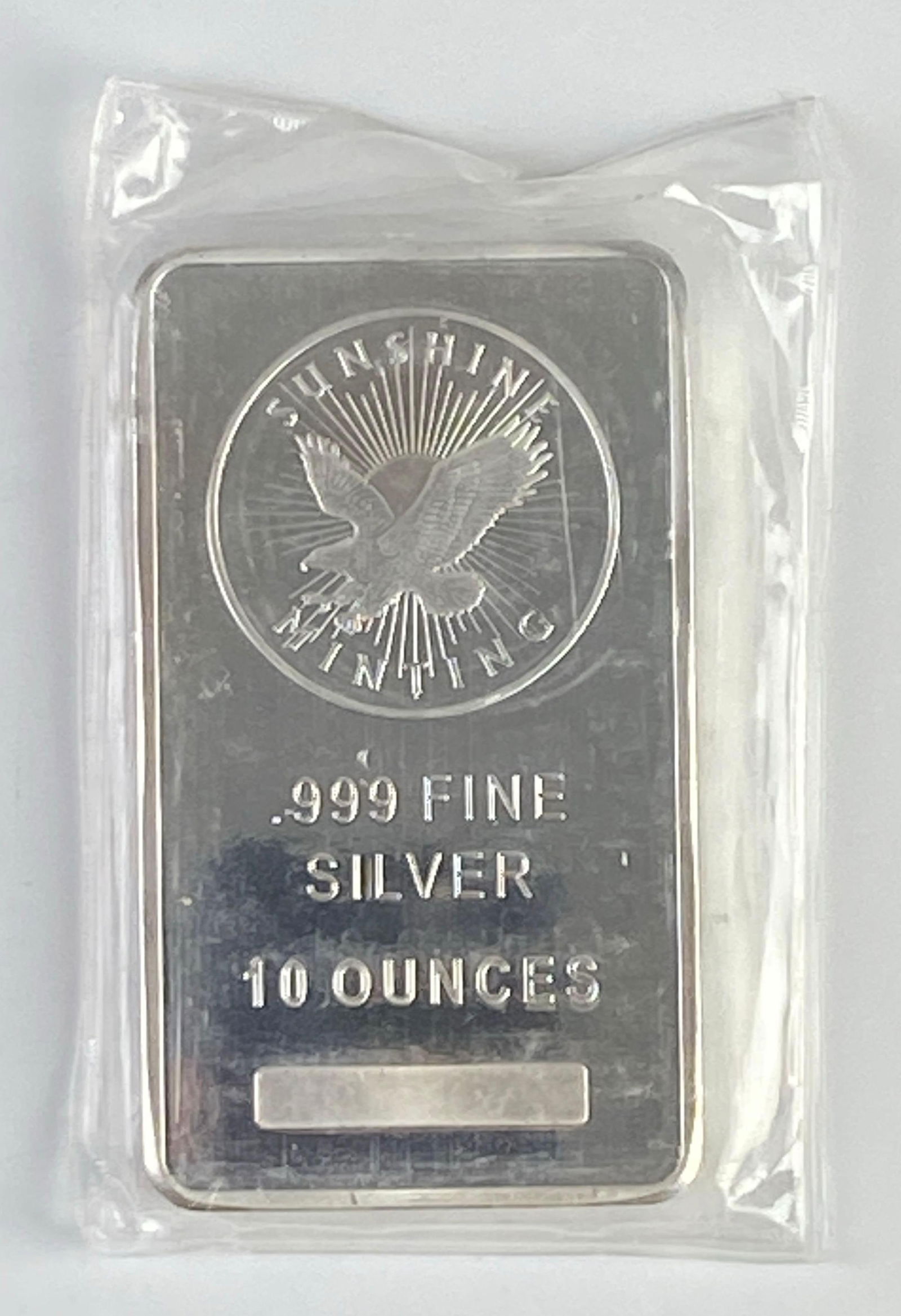Sunshine Minting .999 Fine Silver 10 Troy Oz Ingot/Bar (1 of 2)