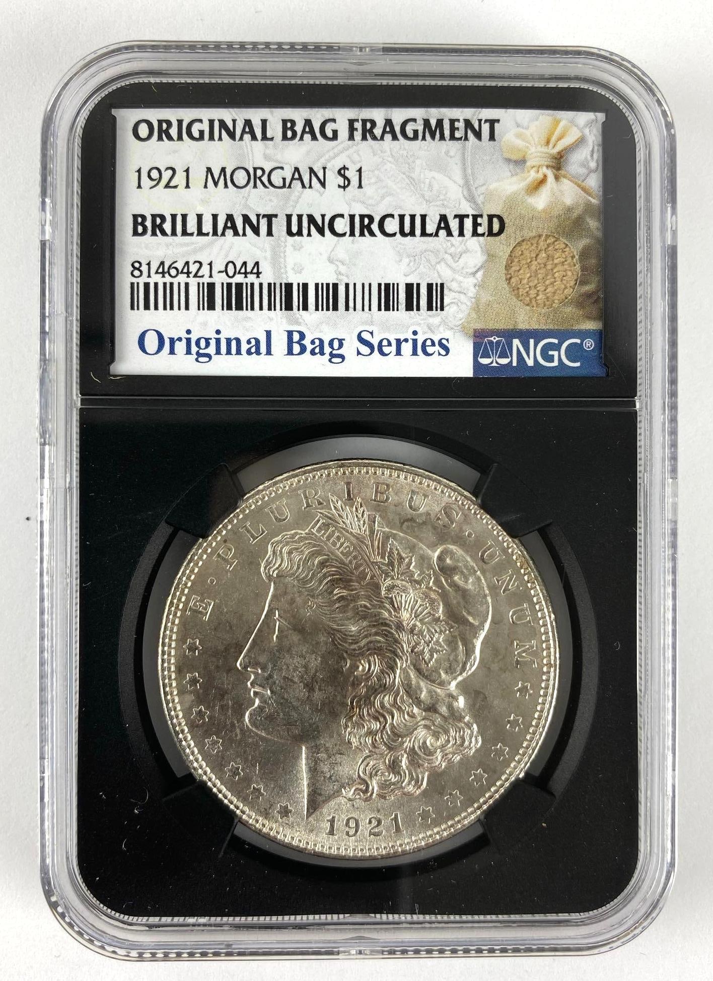 1921 NGC Graded BU Original Bag Fragment  US Morgan Silver Dollar (1 of 2)