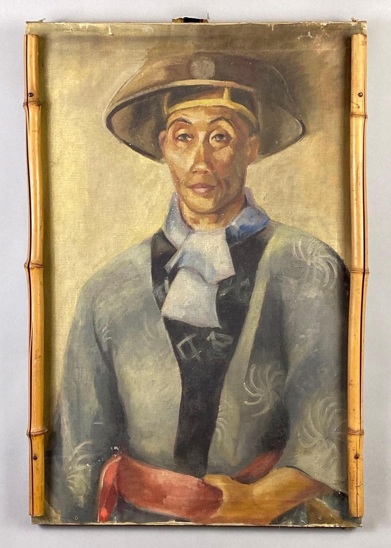 Asian Mans Portrait Oil Painting on Canvas (1 of 4)