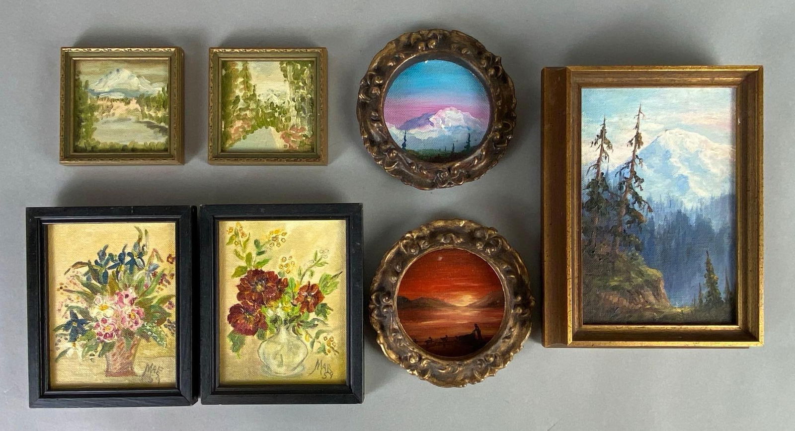 Group of 7 Small Oil Paintings on Board (1 of 5)