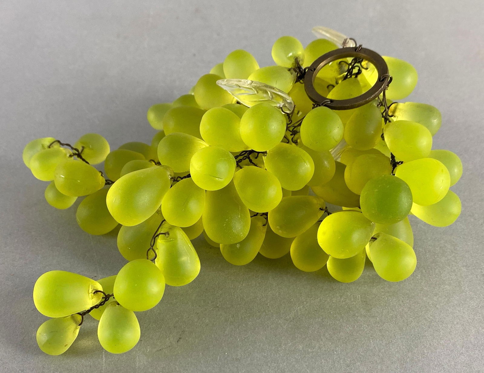 Vintage Uranium Art Glass Grapes Lamp Accessory (1 of 2)