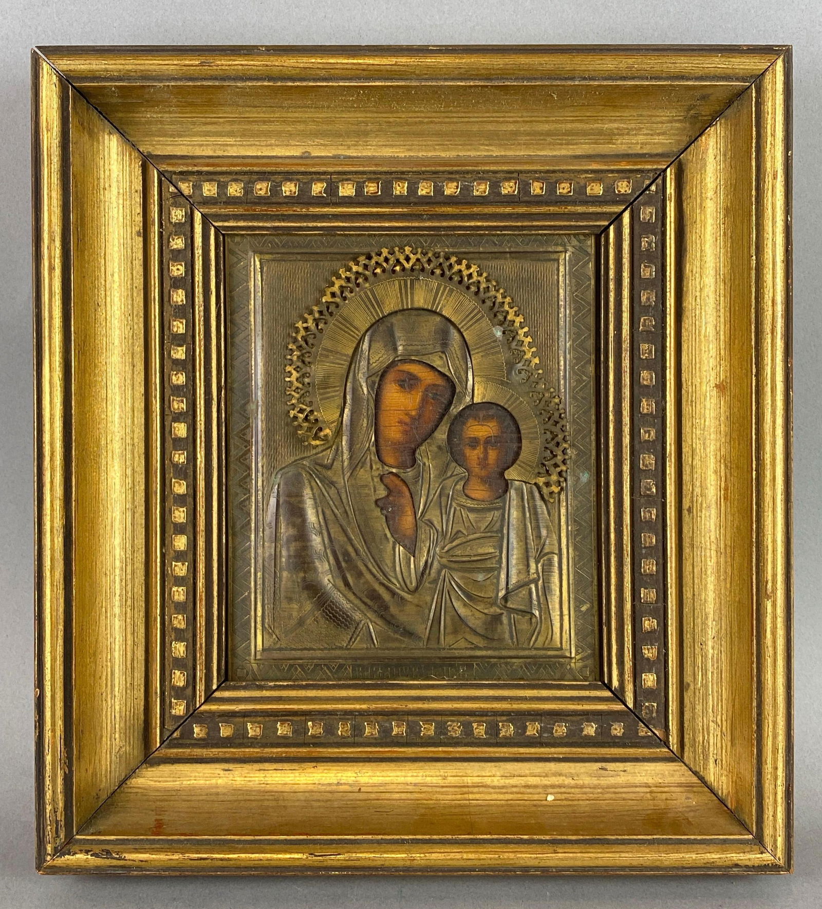 Russian Our Lady in Kazan Religious Oklad Icon Art (1 of 3)