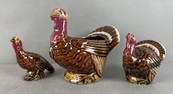 Group of Vintage Rosemeade Porcelain Turkeys Salt and Pepper and Other