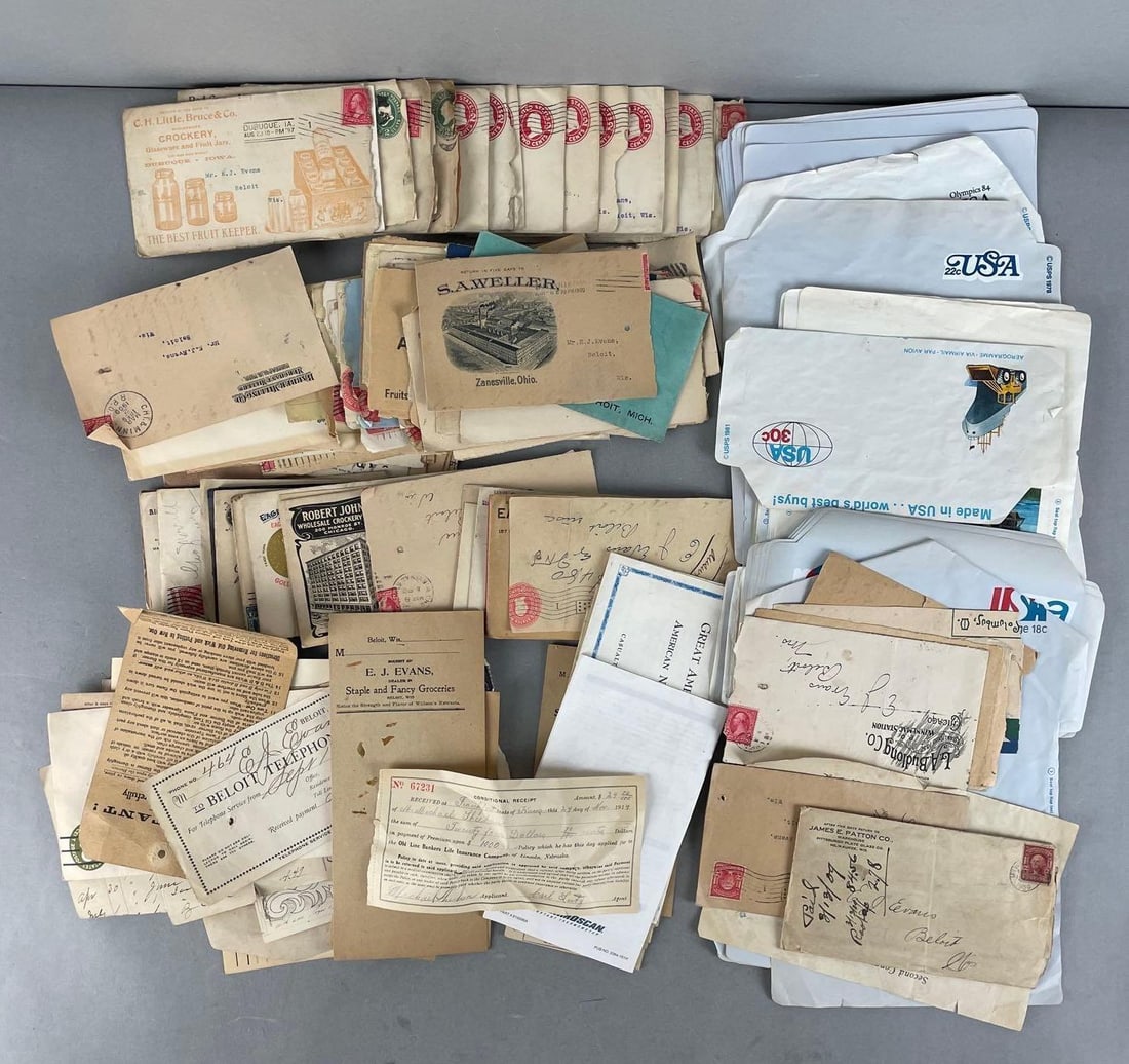 Group of Turn of the Century Ephemera and More: Includes crockery correspondence, receipts, produce wholesale, and more
