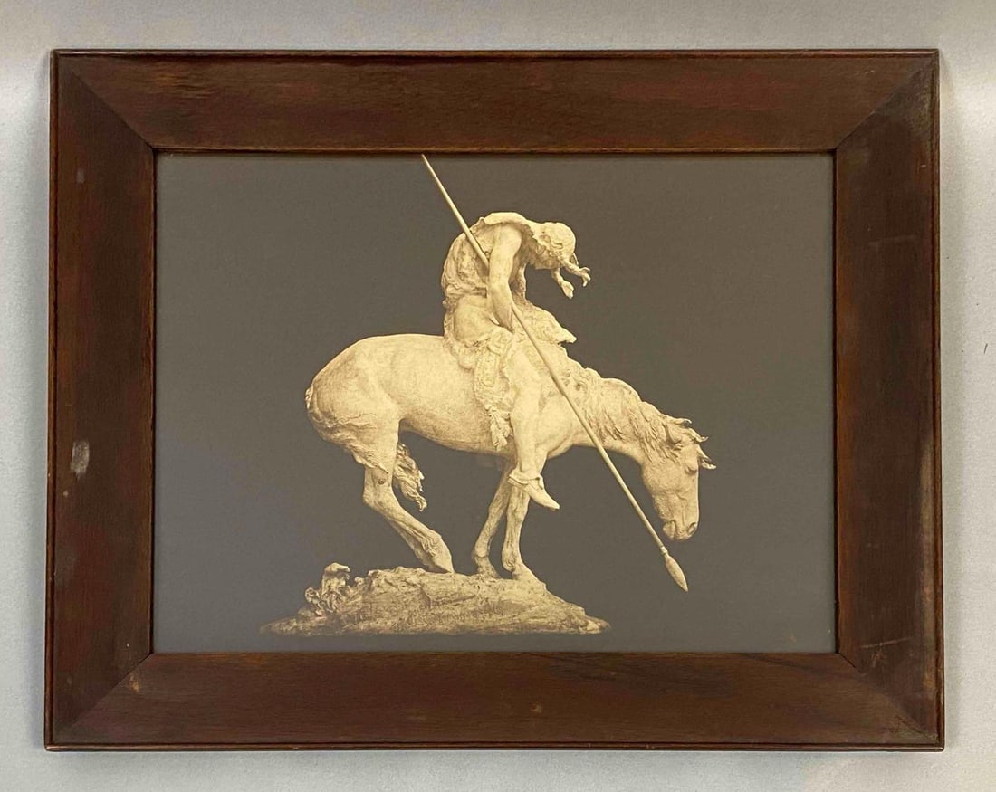 James Fraser End of the Trail Statue Photograph Art Print: Frame measures 14 1/2 x 17 1/2 inches, Print measures 11 x 14 inches.