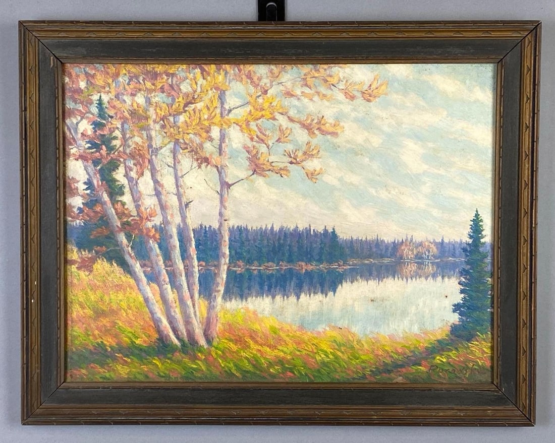 Peter Porowski In the Land of Spruce and Birches Oil Painting on Board (1 of 5)