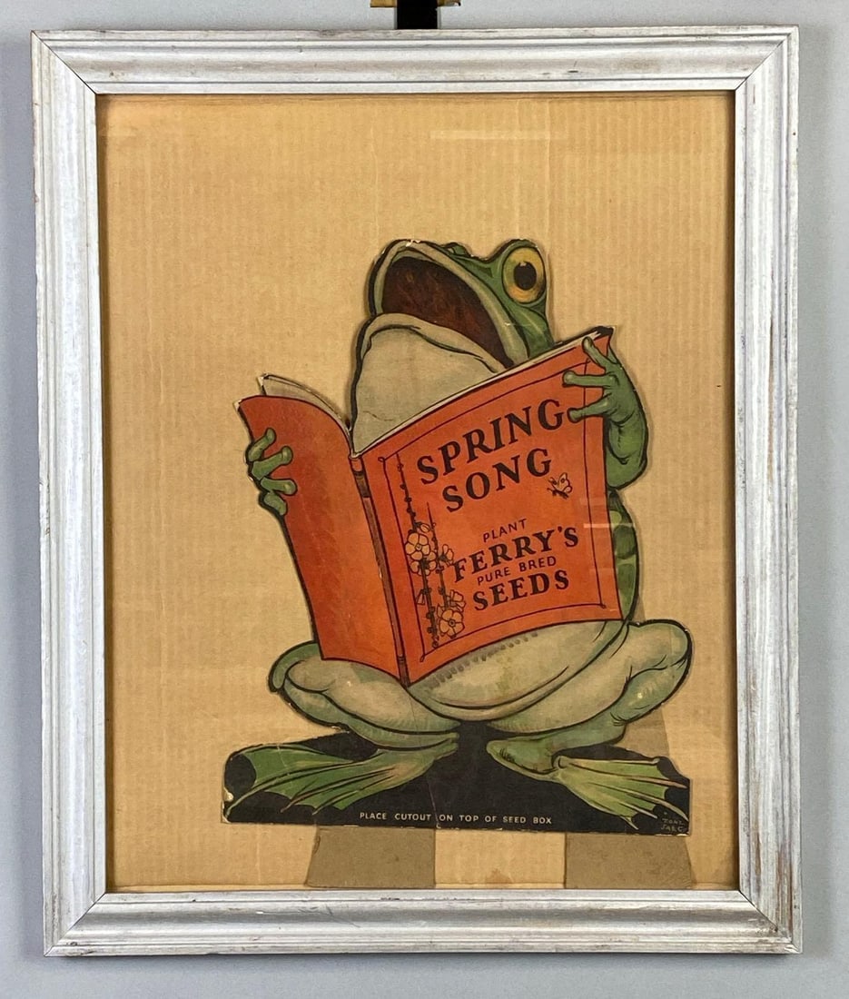 Ferrys Seeds Spring Song Frog Cardboard Advertising Cutout (1 of 4)