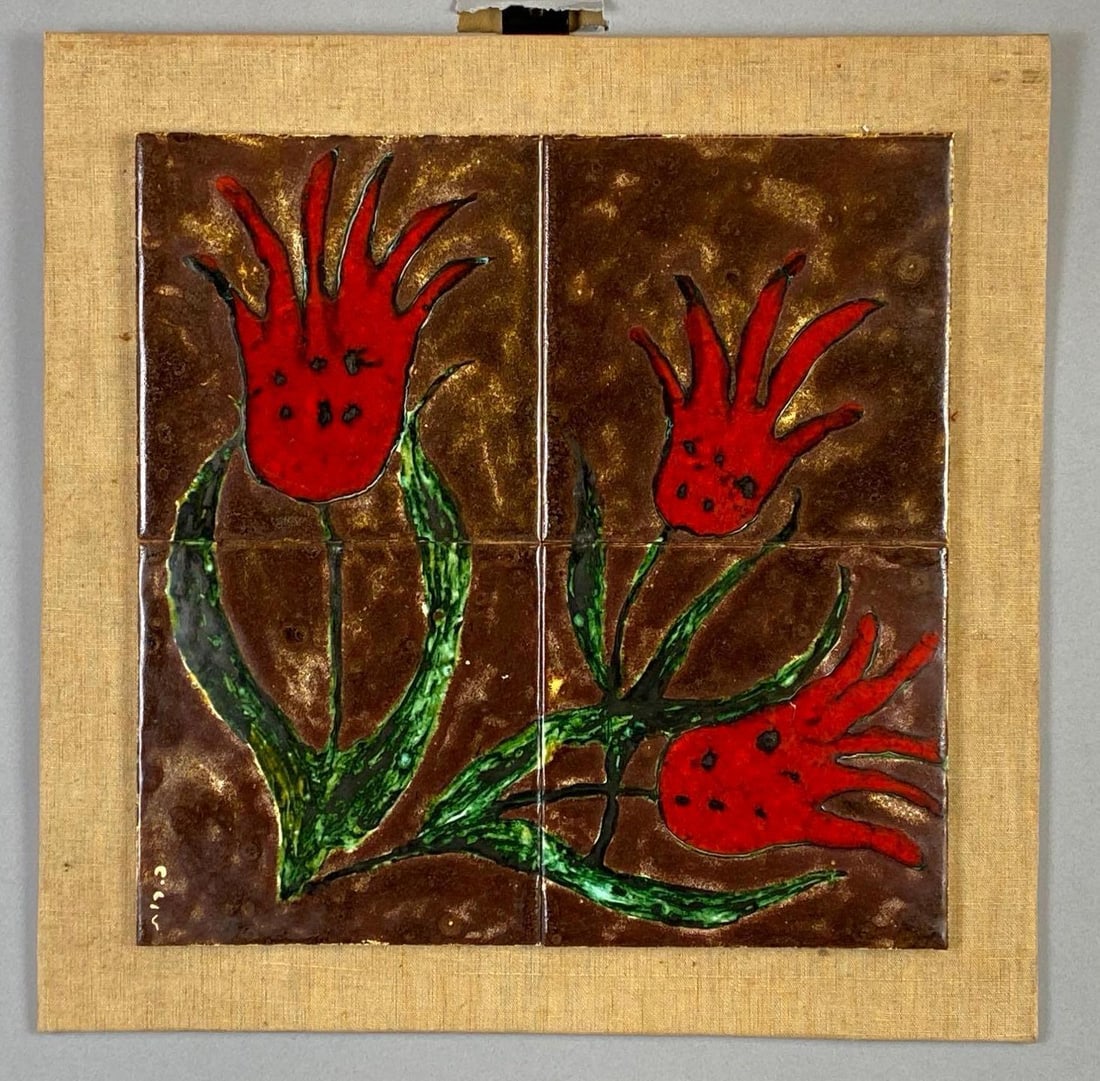 Red Tulip Hand-Painted Tiles (1 of 3)