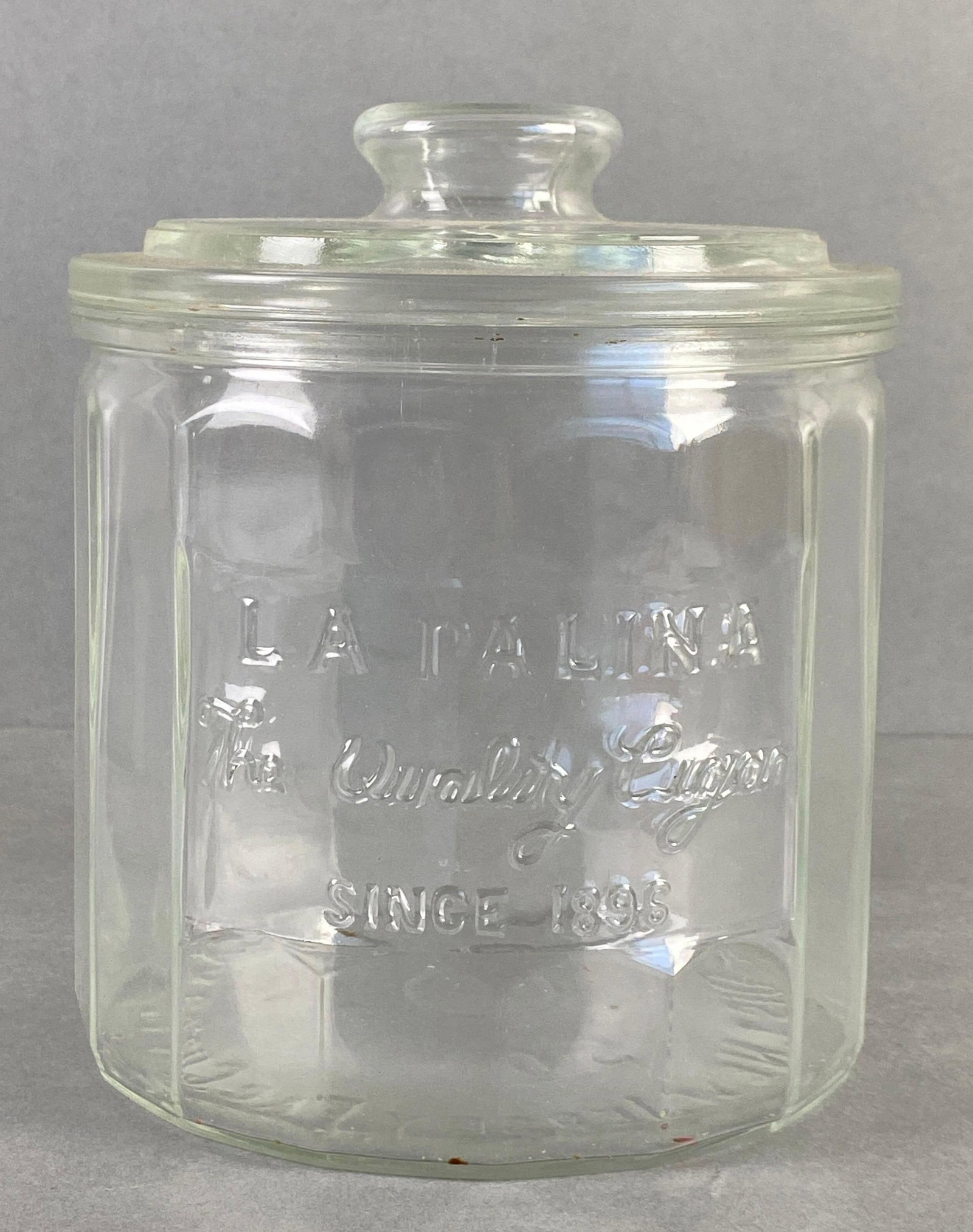 La Palina Glass Cigar Humidor: Measures 7 x 6 1/4 x 6 1/4 inches