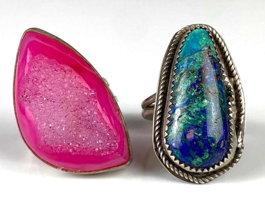 Group of 2 Sterling Silver Geode Rings (1 of 5)