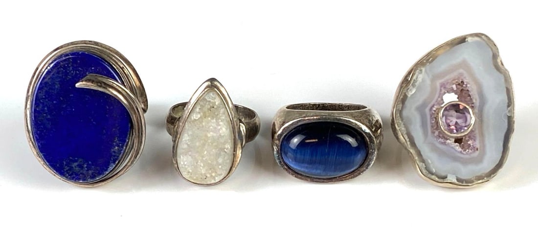 Group of 4 Sterling Silver and Costume Jewelry Rings (1 of 3)