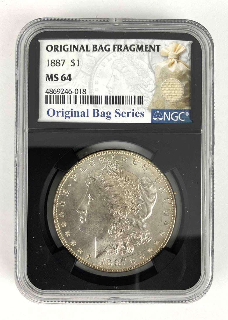 1887 Original Bag Fragment NGC Graded MS64 Morgan Silver Dollar (1 of 2)