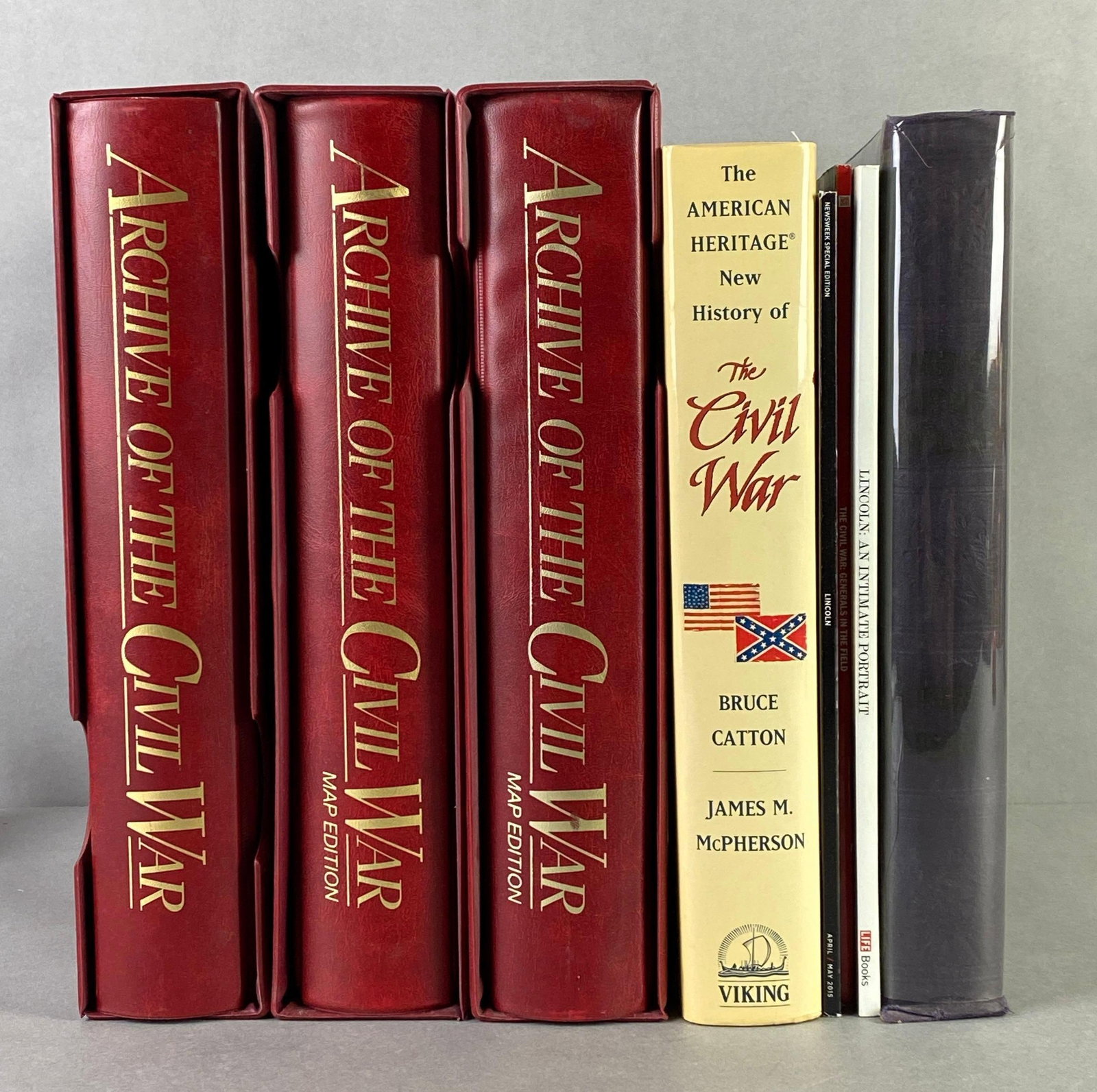Group of Civil War Related Books: includes Archive of the Civil War, The Civil War, under both flags and more, largest measures