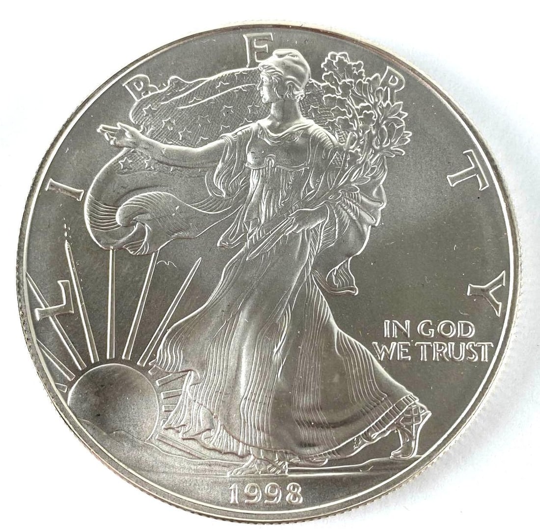 1998 American Silver Eagle 1oz. Fine Silver Dollar (1 of 2)