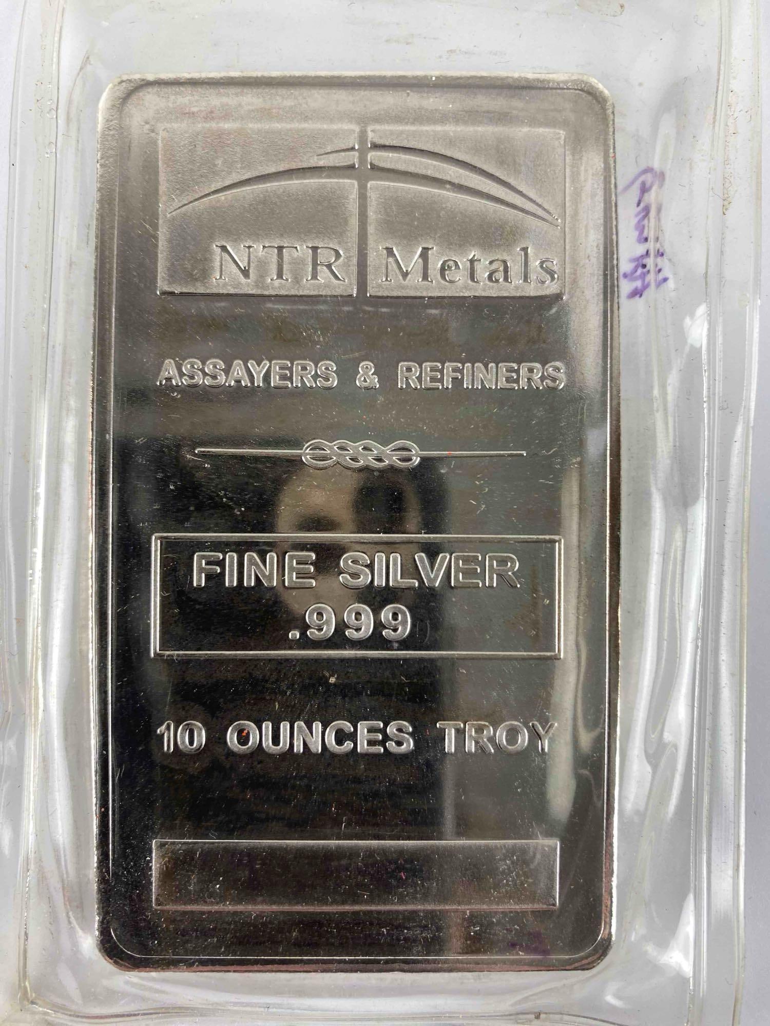 NTR Metals 10oz .999 Fine Silver Ingot/Bar: NTR Metals 10oz .999 Fine Silver Ingot/Bar