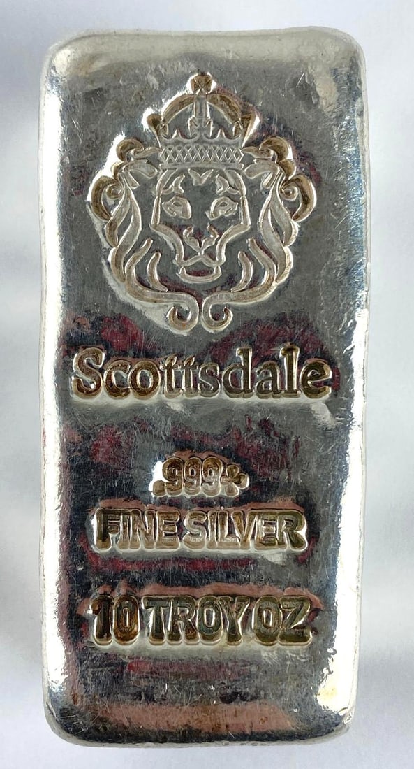 Scottsdale 10oz .999 Fine Silver Ingot/Bar (1 of 2)
