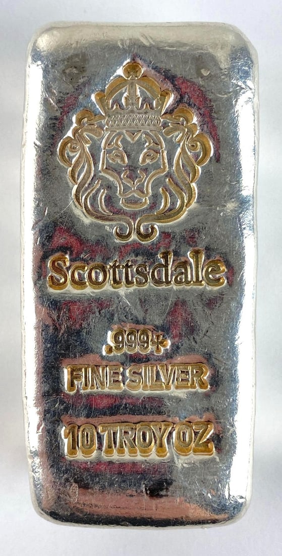 Scottsdale 10oz .999 Fine Silver Ingot/Bar (1 of 2)