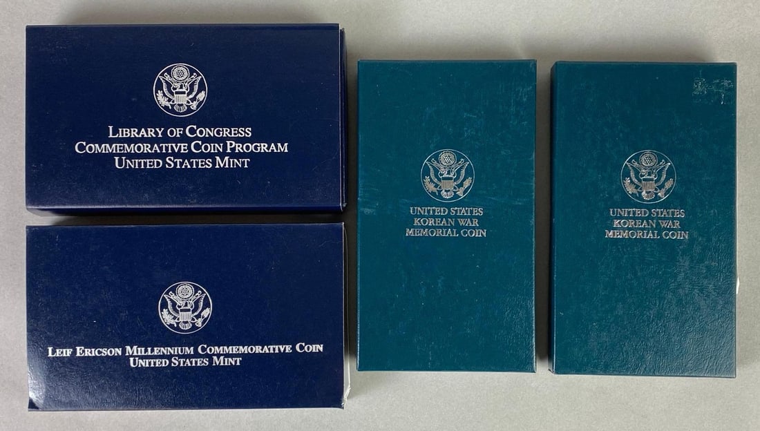 Group of 4 US Mint Commemorative Silver Dollars (1 of 2)