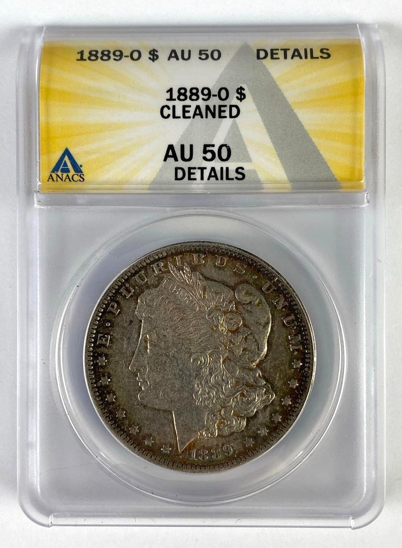 ANACS Graded 1889-O US $1 Morgan Silver Dollar AU50 (1 of 2)