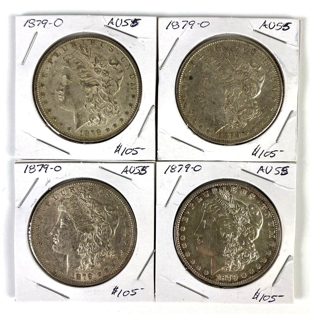 Group of 4 1879-O US $1 Morgan Silver Dollars (1 of 2)