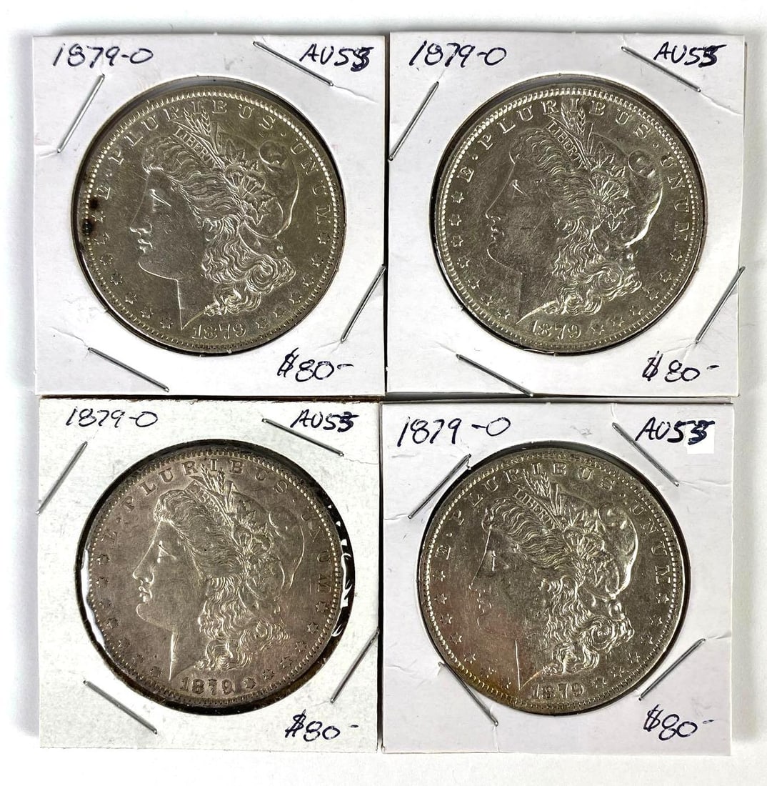 Group of 4 1879-O US $1 Morgan Silver Dollars (1 of 2)